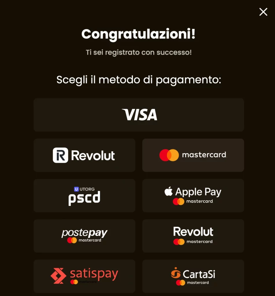 Metodi di pagamento affidabili